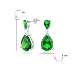 5CT Teardrop CZ Dangle Earrings Imitation Gemstone Silver - Image 8