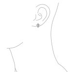 Fleur De Lis Stud Earrings in Oxidized Sterling Silver Men - Image 3