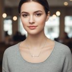 Religious Simple Sideways Cross Necklace Station Pendant .925 Sterling Silver - Image 5