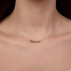 Sideways Station Script Word Believe Pendant Necklace .925 Sterling Silver 16" - Image 4