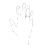 Large Square CZ Accent Blank Monogram Initial Signet Ring Stainless Steel - Image 3