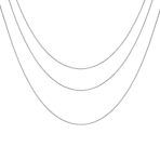 Set of 3 1MM Thin Rolo Link Cable Chain Necklace Sterling Silver 16,18 & 20 Inch - Image 2