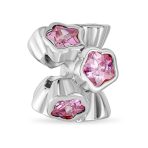 CZ Bezel Set Cluster Star Flower Spacer Charm Bead Gold Plated Sterling Silver