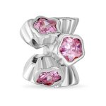 CZ Bezel Set Cluster Star Flower Spacer Charm Bead Gold Plated Sterling Silver