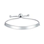 Blank Identification ID Bracelet Bolo Bracelet .925 Sterling Silver Adjustable
