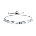 Inspirational BFF Saying Best Friends Forever ID Bolo Bracelet .925 Sterling Silver