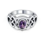 Celtic Purple Amethyst Trinity Love Knot Infinity Band Ring Sterling Silver - Image 2