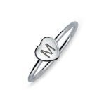 Tiny Blank Heart Shape for Initial Monogram Signet Ring .925 Sterling Silver - Image 10