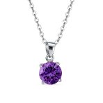 1.5CTW CZ Birthstone Pendant Necklace in Sterling Silver - Image 2