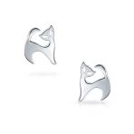 Siamese Cat Stud Earrings in Sterling Silver - Whimsical and Cute Pet Jewelry - Image 2
