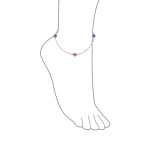 Protection Amulet Minimalist Multi Color Evil Eye Anklet Ankle Bracelet Yellow Gold Plated Sterling Silver Chain 9-10 Inch Adjustable - Image 5