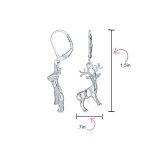 Hunter Christmas Reindeer Dangle Earrings Elk Moose Antelope Design Silver - Image 4
