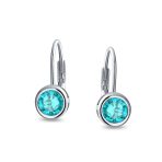 .50CT Solitaire Bezel Brilliant Cut CZ Drop Earrings - Image 14