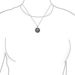 Coin Medallion Pirates Skull Pendant Necklace Oxidized .925 Sterling Silver - Image 3