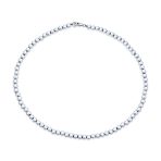 Traditional Simple .925 Sterling Silver Small 6MM Round Bead Station Ball Necklace Shiny