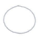 Traditional Simple .925 Sterling Silver Small 6MM Round Bead Station Ball Necklace Shiny