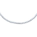 Traditional Simple .925 Sterling Silver Small 6MM Round Bead Station Ball Necklace Shiny - Image 2