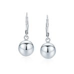 Set of 2 Drop Ball Earrings Silver 6MM 8MM Bead Leverback - Image 2