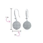 Modern Cocktail Pave CZ Statement Disco Ball Earrings Cubic Zirconia Silver Plated - Image 4