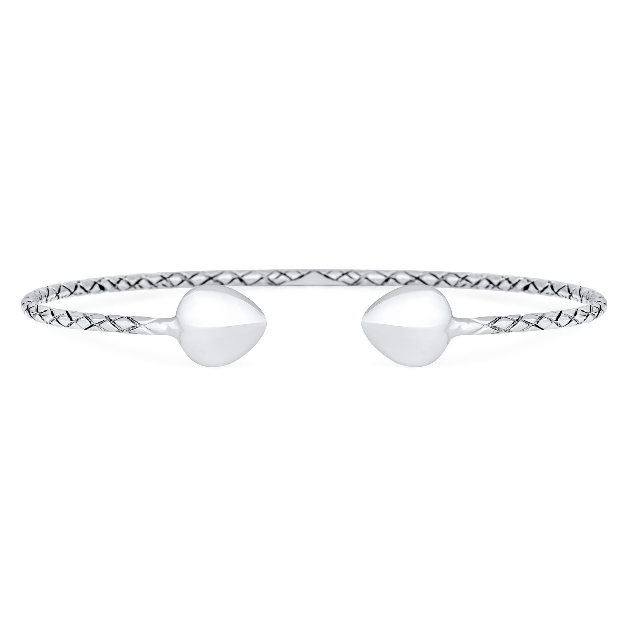 silver-bangle-baby-bracelet-heart_apa-wib70b_11 Boho Western Arrow Heart Tip Twist Stackable Bangle Bracelet - Image 1