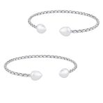 Set of 2 Boho Western Arrow Heart Tip Twist Stackable Bangle Bracelet Silver
