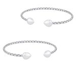 Set of 2 Boho Western Arrow Heart Tip Twist Stackable Bangle Bracelet Silver