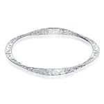 Modern Round Square Stackable Hammered Matte Finish Bangle Bracelet .925 Sterling Silver