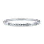 Cubic Zirconia Channel Set Princess Cut CZ Eternity Tennis Stackable Bangle Bracelet Fits 7-7.5"