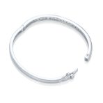 Cubic Zirconia Channel Set Princess Cut CZ Eternity Tennis Stackable Bangle Bracelet Fits 7-7.5" - Image 2