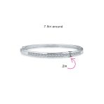 Cubic Zirconia Channel Set Princess Cut CZ Eternity Tennis Stackable Bangle Bracelet Fits 7-7.5" - Image 4