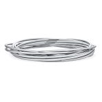 Fashion 10 Twist Interlocking Bangle Bracelets Round Smooth Thin Stainless Steel