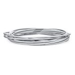 Fashion 10 Twist Interlocking Bangle Bracelets Round Smooth Thin Stainless Steel