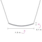 Minimalist Modern CZ Bar Sideways Pendant Necklace in Sterling Silver - Image 4