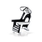 Tropical Umbrella Lounge Beach Chair Charm Bead .925 Sterling Silver Fits European Bracelets