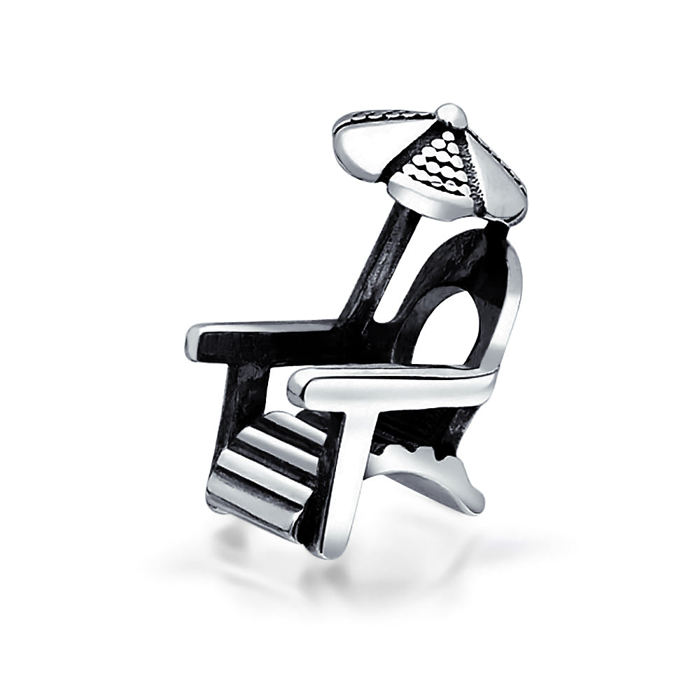 silver-bead-beach-chair-umbrella_pbx-638-drk-az_1 Tropical Umbrella Lounge Beach Chair Charm Bead .925 Sterling Silver Fits European Bracelets - Image 1