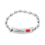 Name Tag Medical ID Bracelet Ball Bead Link Chain Stainless Steel 77.5 Inch - Image 12