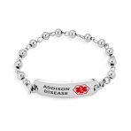 Name Tag Medical ID Bracelet Ball Bead Link Chain Stainless Steel 77.5 Inch - Image 9