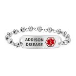 Name Tag Medical ID Bracelet Ball Bead Link Chain Stainless Steel 77.5 Inch - Image 2