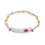 Identification Medical ID Bracelet Stainless Steel Ball Bead Chain 7.5 Inch - Image 5