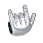 BFF Hand Sign Infinity I Love You Charm Bead Silver - Image 2