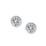 Set of 2 Martini Bezel Set CZ Stud Earrings Gold Plated Sterling Silver 5MM - Image 8