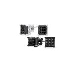 Set of 2 Invisible Cut Square Black CZ Checkboard Stud Earrings Black Plated 5MM
