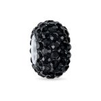Set of 3 Halloween Skeleton Skull CZ Eye & Solid Black Crystal Spacer Charm Bead - Image 2