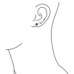 Swirl Wire Ear Cuff Climber Aqua Blue Sapphire CZ Earrings Sterling Silver - Image 5