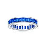 Cubic Zirconia Cocktail Statement Ring: Emerald Cut Baguette CZ Eternity Band - Image 9