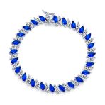 Alternating Marquise Shape Cubic Zirconia CZ 25 CTW Statement Tennis Bracelet - Image 3
