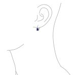 2CT Imitation Pink Tourmaline Solitaire Square CZ Drop Earrings Silver - Image 8