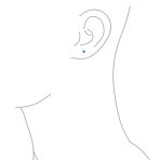 Set of 3 Tiny Blue Red Pink CZ Stud Earrings Gold Plated Sterling Silver - Image 12
