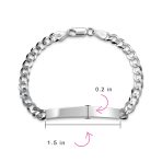 Identification ID Bracelet 5MM Cuban Curb Chain Link .925 Sterling Silver 7.5 inch - Image 4