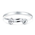 Jingle Bells Butterfly Bangle Bracelet 6.5" Sterling Silver Plated - Image 2